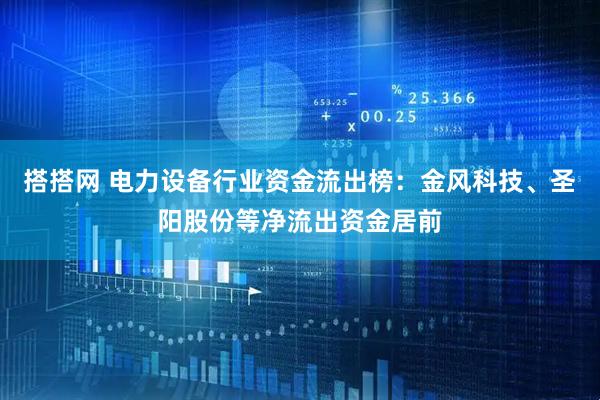搭搭网 电力设备行业资金流出榜：金风科技、圣阳股份等净流出资金居前