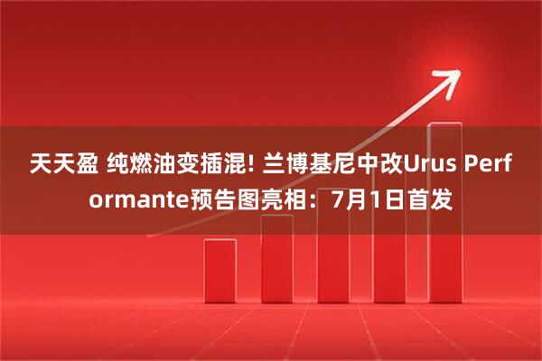 天天盈 纯燃油变插混! 兰博基尼中改Urus Performante预告图亮相:7月1日首发