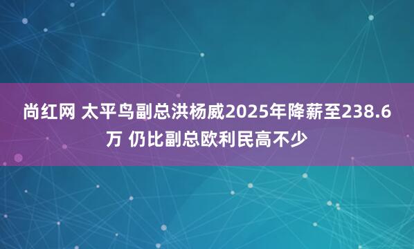 尚红网 太平鸟副总洪杨威2025年降薪至238.6万 仍比副总欧利民高不少