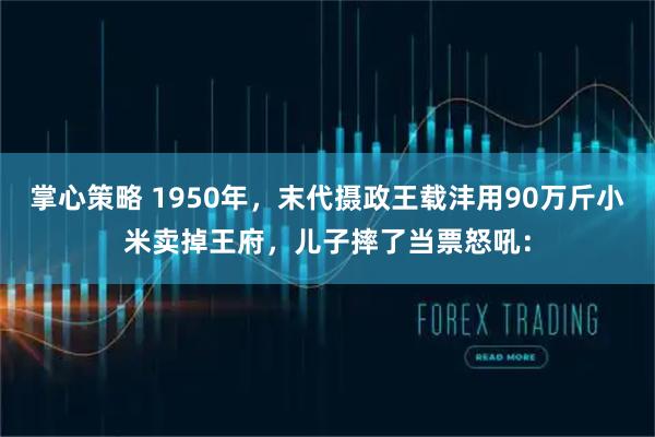 掌心策略 1950年，末代摄政王载沣用90万斤小米卖掉王府，儿子摔了当票怒吼：