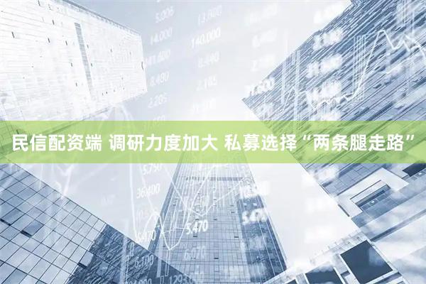民信配资端 调研力度加大 私募选择“两条腿走路”